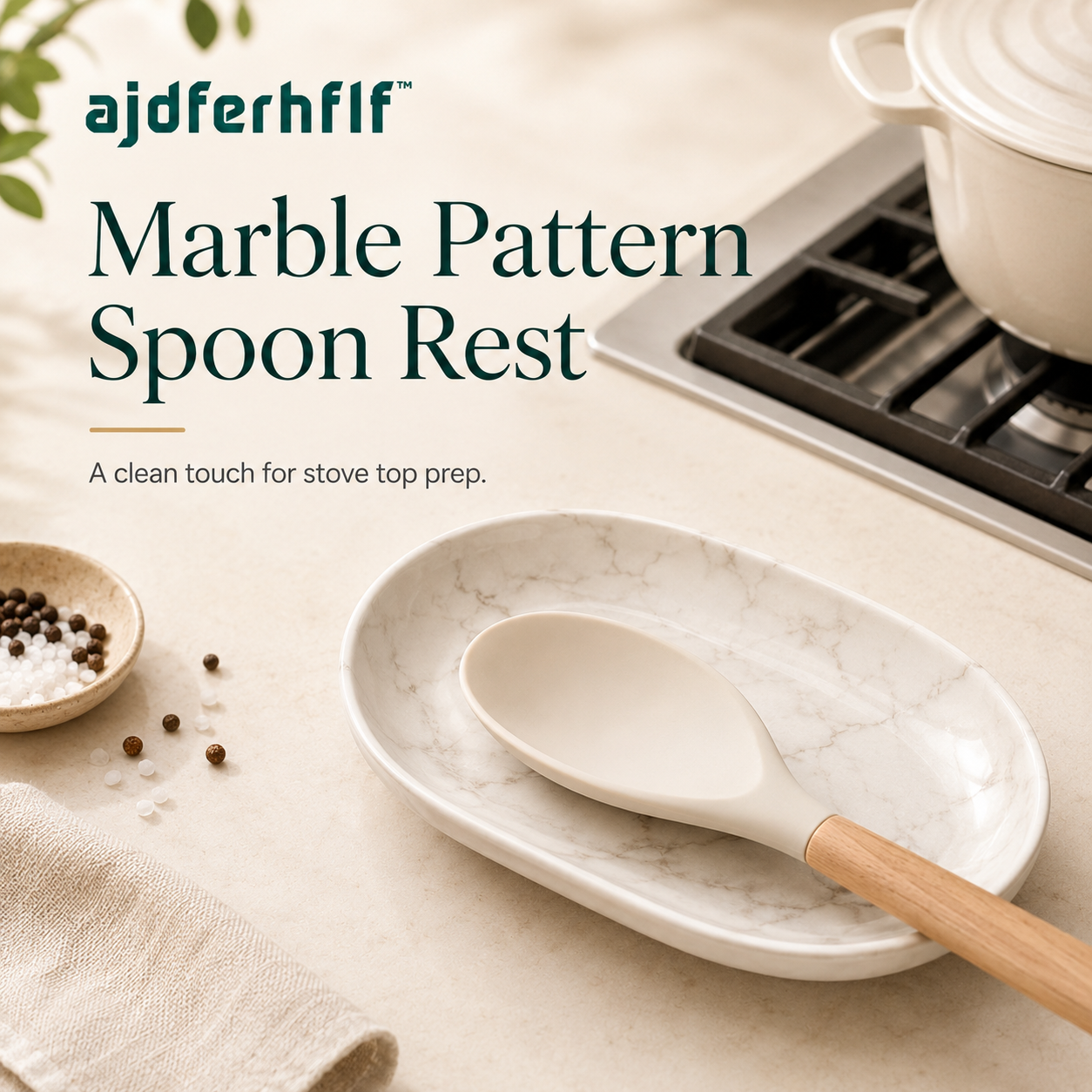 ajdferhflf™ Marble Pattern Spoon Rest for Stove Top & Countertop