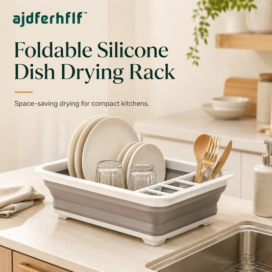 ajdferhflf™ Foldable Silicone Dish Drying Rack for Small Kitchen Countertops